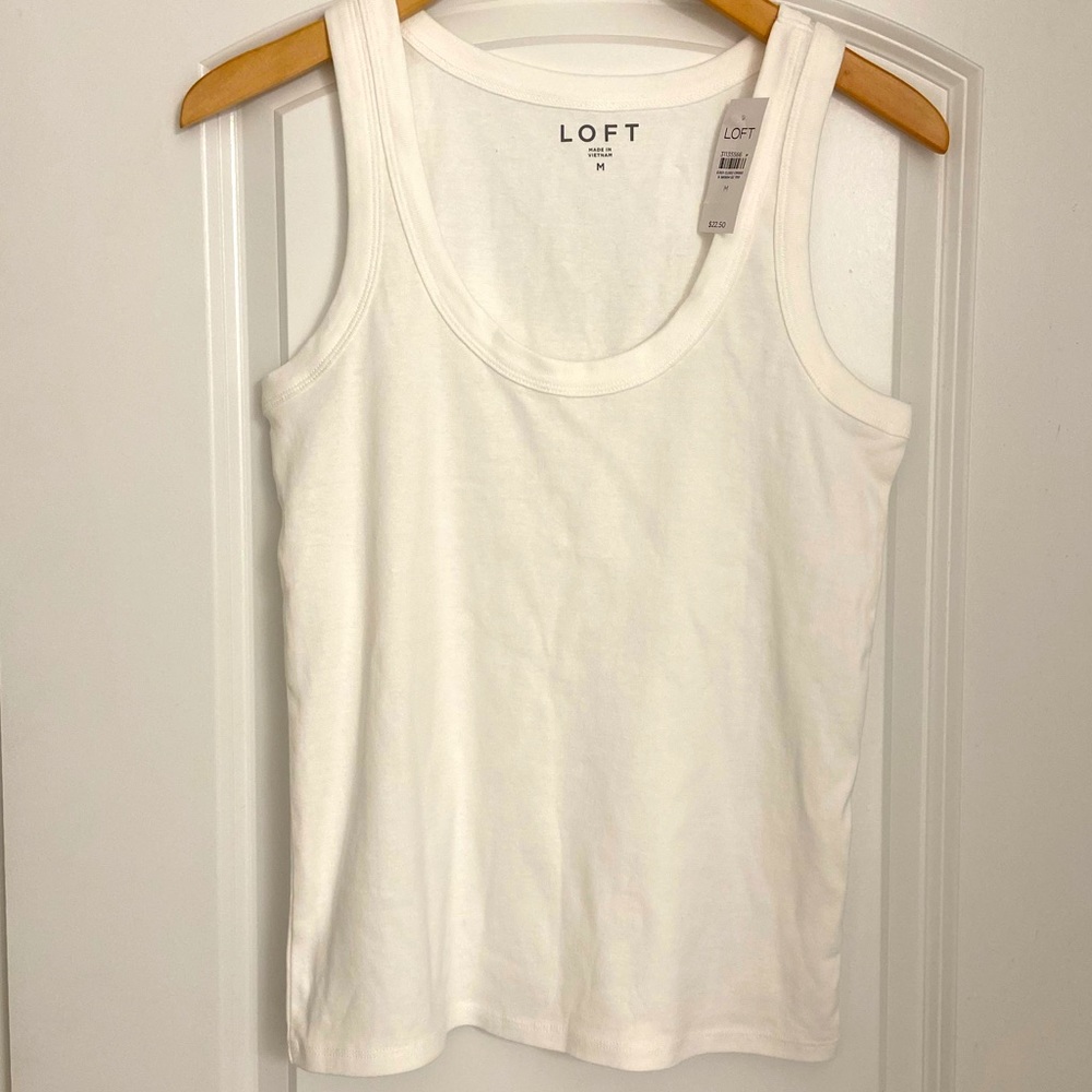 LOFT NWT White cotton tank